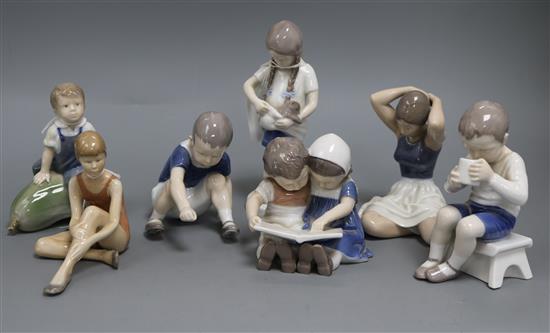 Seven Bing & Grondahl and Royal Copenhagen small figures,